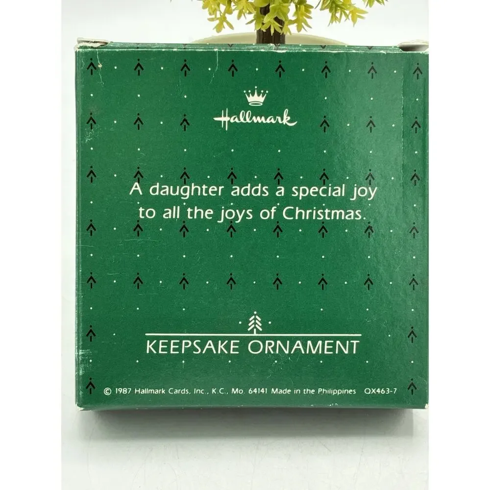 Hallmark Keepsake Ornament Daughter Reindeer Sleigh Swan Christmas 1987